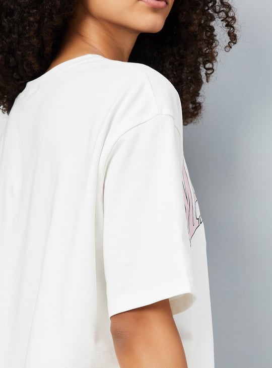 Women Printed Athleisure Oversized T-shirt