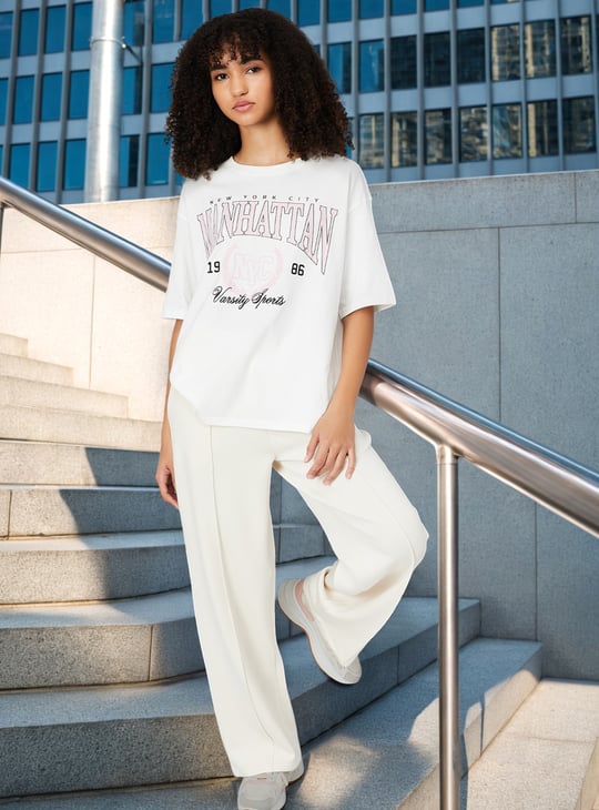 Women Printed Athleisure Oversized T-shirt