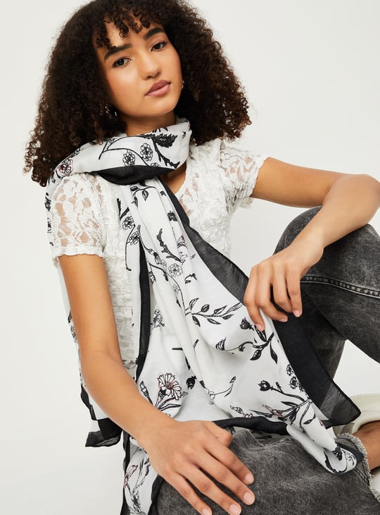 Women Floral Print Scarf