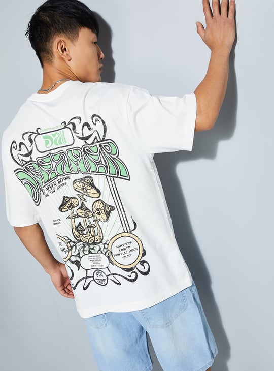 URB_N Men Back Printed Oversized T-shirt