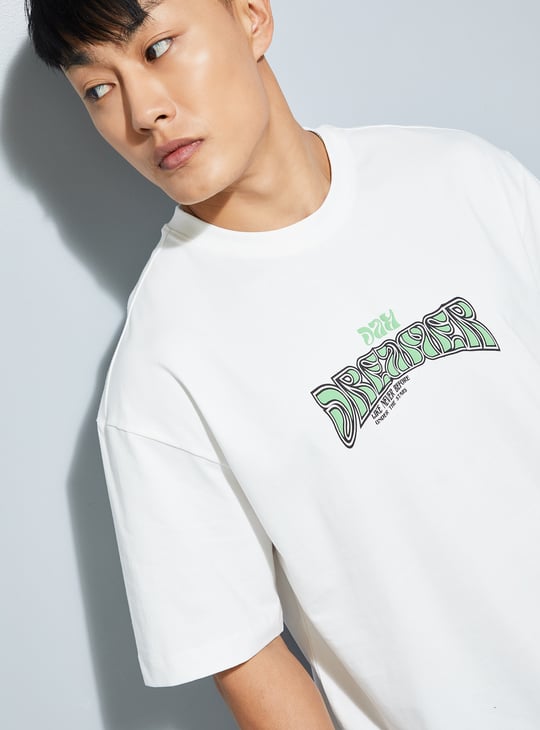 URB_N Men Back Printed Oversized T-shirt