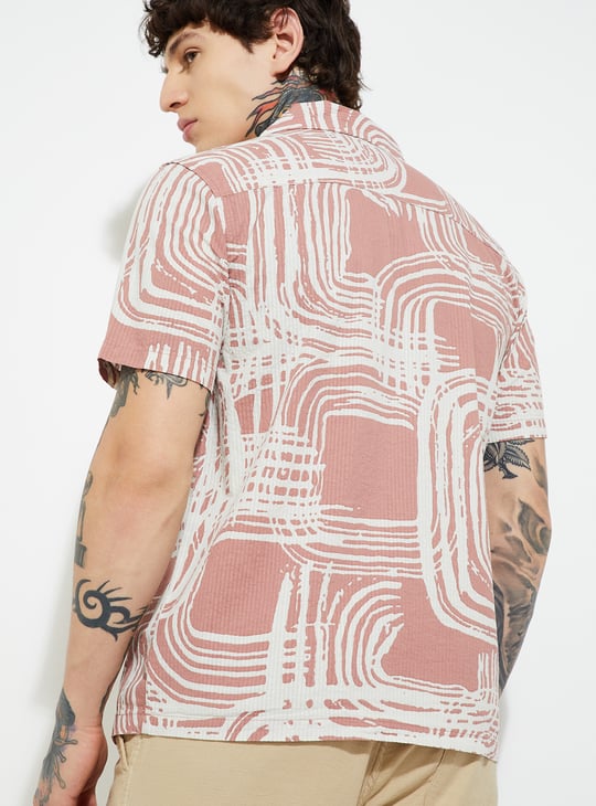 Men Tropical Print Regular Fit Resort Shirt