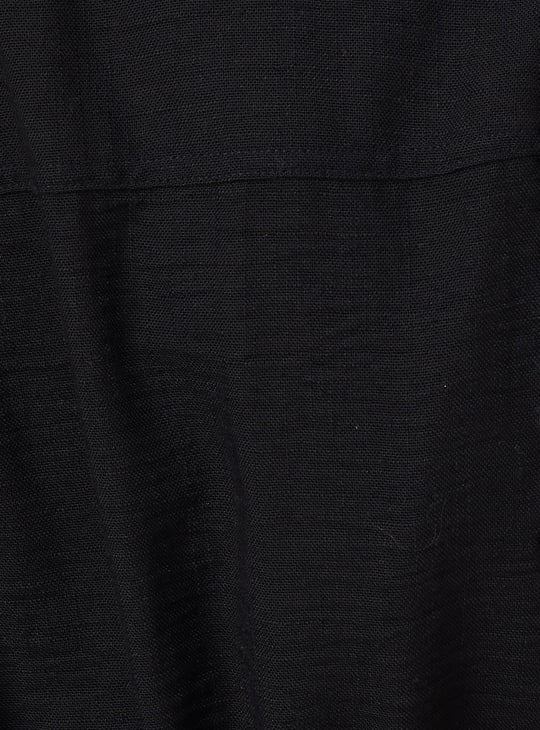 Women Solid A-line Belted Dress