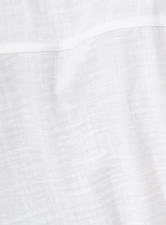 Women Solid A-line Belted Dress