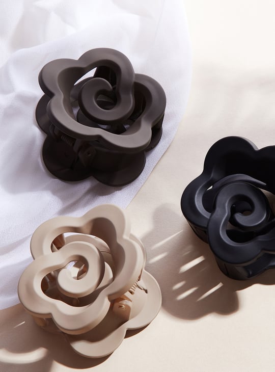 Women Floral Claw Clips - Pack of 3
