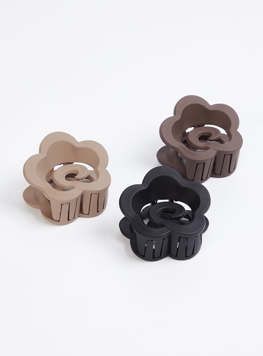 Women Floral Claw Clips - Pack of 3