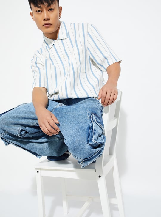 URB_N Men Striped Boxy Fit Shirt