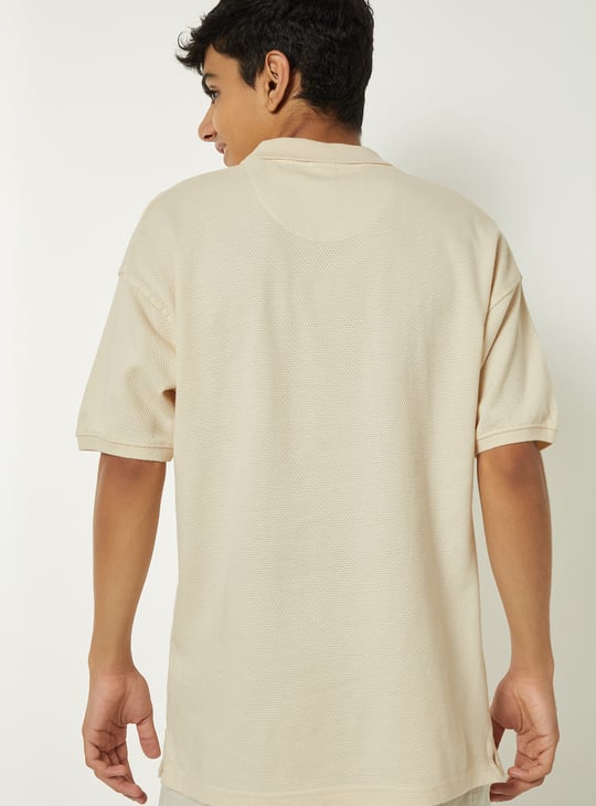 Boys Textured Polo T-shirt