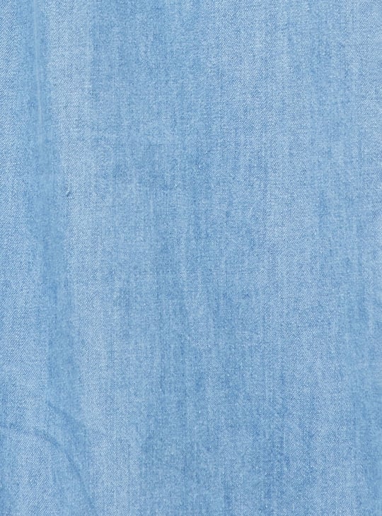 Girls Solid Denim Dress