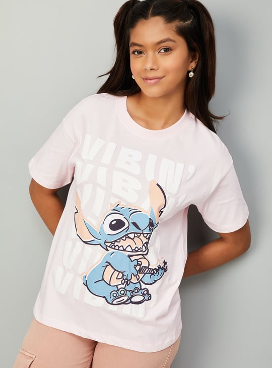 Girls Lilo & Stitch Print T-shirt
