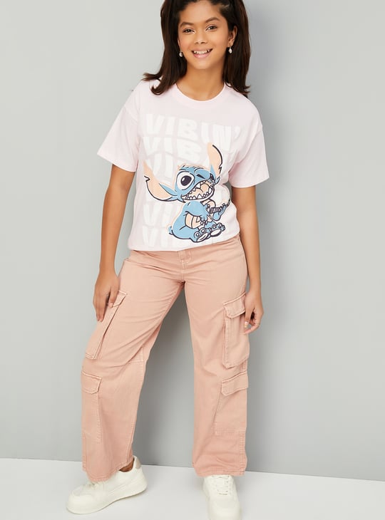 Girls Lilo & Stitch Print T-shirt