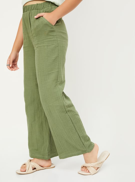 Girls Textured Relaxed Fit Trousers