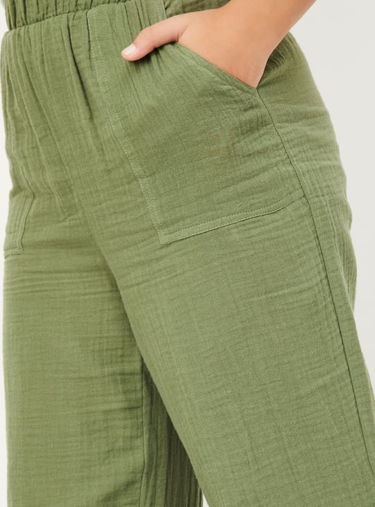 Girls Textured Relaxed Fit Trousers