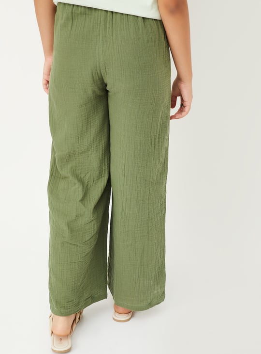 Girls Textured Relaxed Fit Trousers
