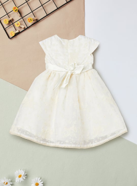 Girls Embroidered Flared Dress