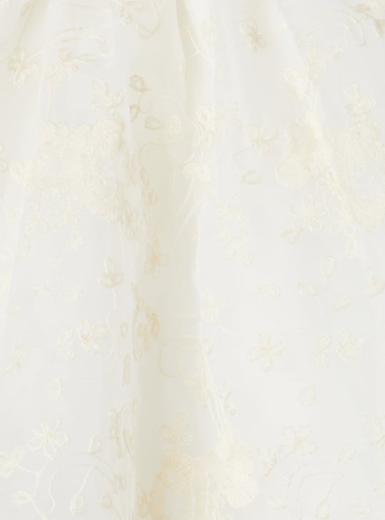 Girls Embroidered Flared Dress