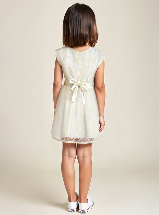 Girls Embroidered Flared Dress