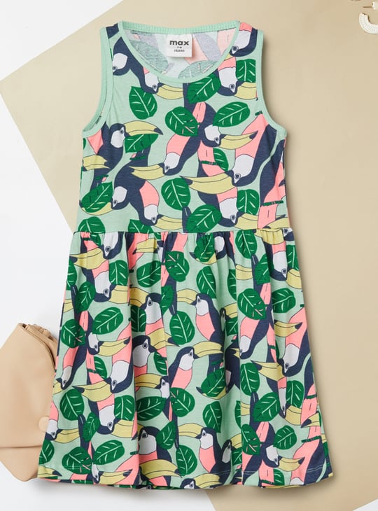 Girls Printed A-line Dress - Pack of 2