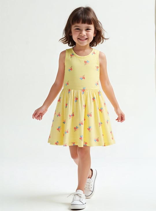 Girls Printed A-line Dress - Pack of 2