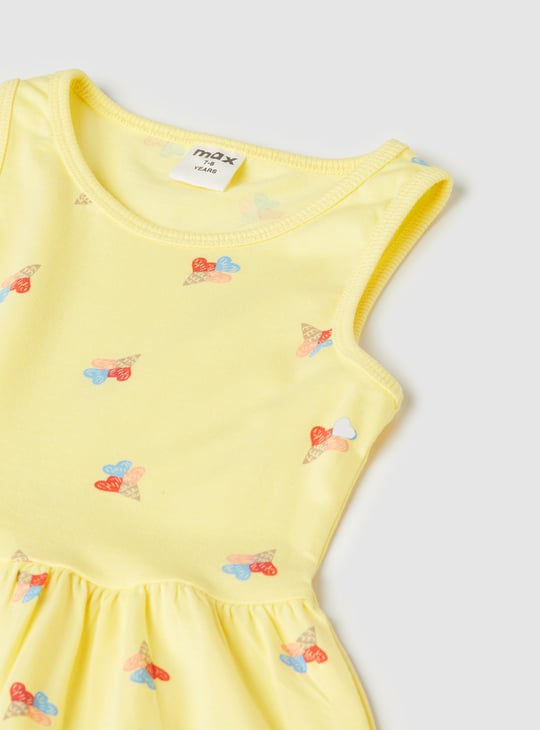 Girls Printed A-line Dress - Pack of 2