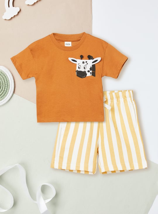 Boys Printed Shorts Set