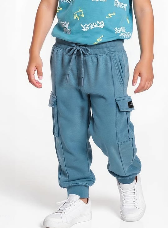 Boys Solid Cargo Joggers