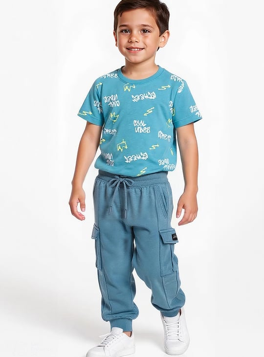 Boys Solid Cargo Joggers