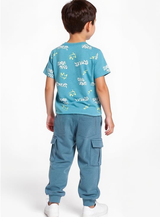 Boys Solid Cargo Joggers