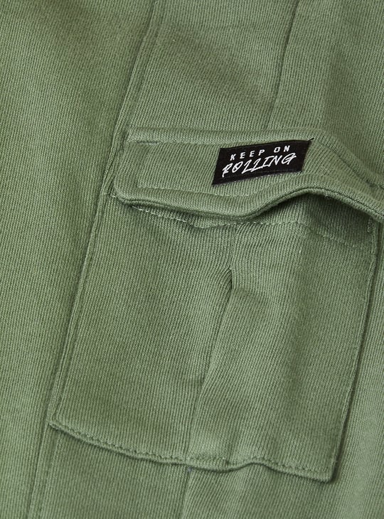 Boys Textured Cargo Joggers