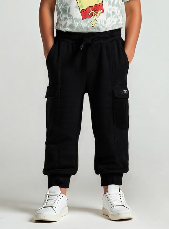Boys Solid Cargo Joggers