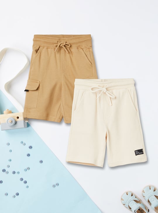 Boys Knit Cargo Shorts - Pack of 2