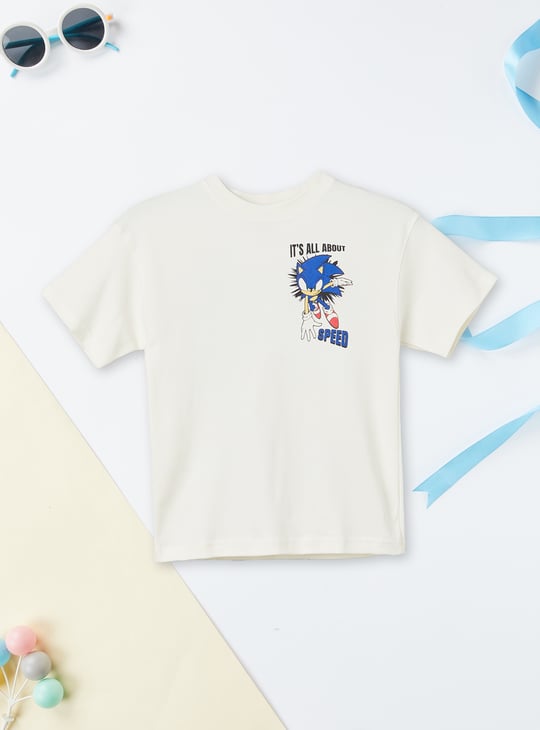 Boys Oversized Sonic The Hedgehog Print T-shirt