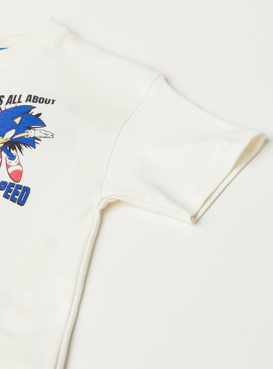 Boys Oversized Sonic The Hedgehog Print T-shirt