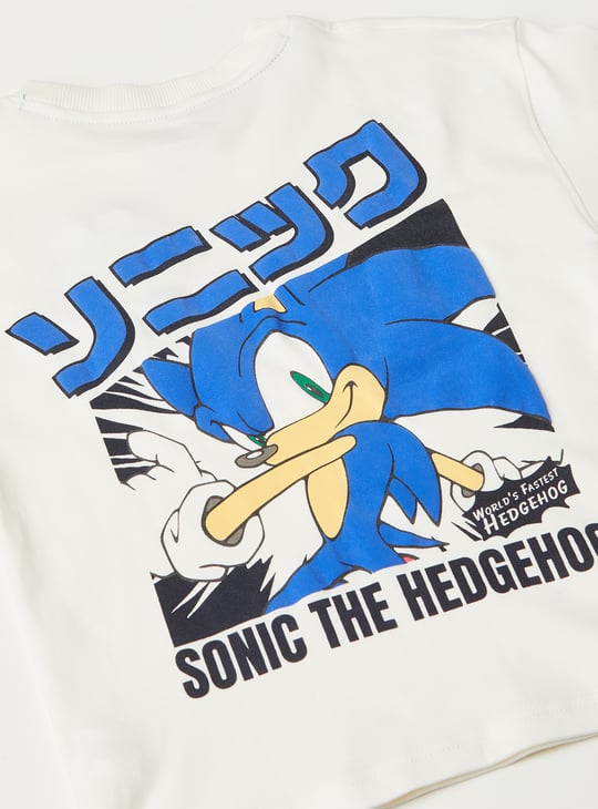 Boys Oversized Sonic The Hedgehog Print T-shirt