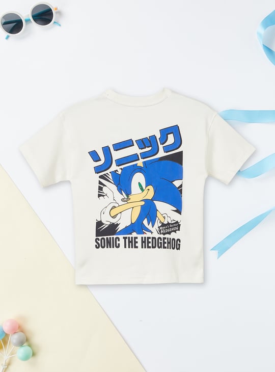 Boys Oversized Sonic The Hedgehog Print T-shirt