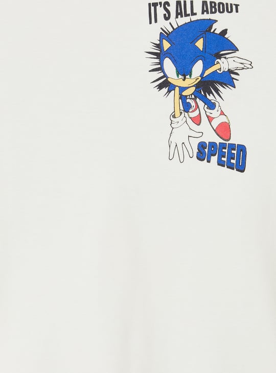 Boys Oversized Sonic The Hedgehog Print T-shirt