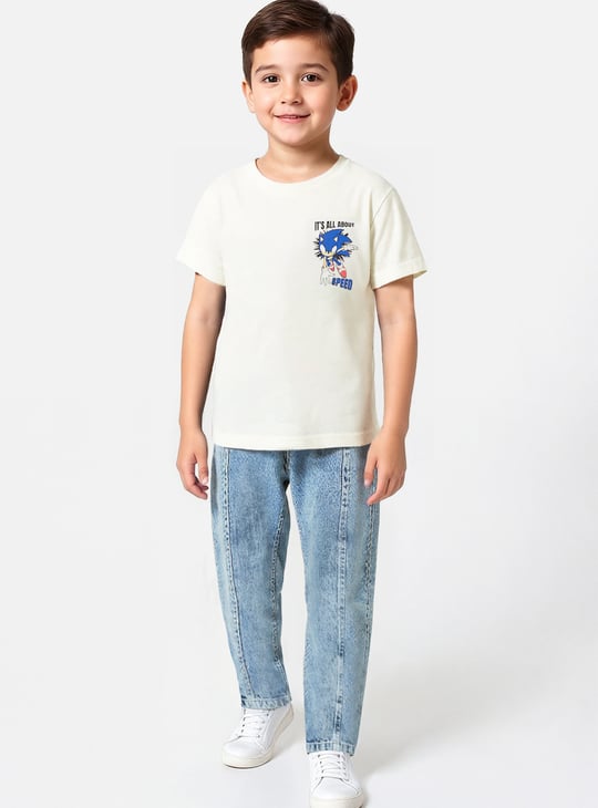 Boys Oversized Sonic The Hedgehog Print T-shirt