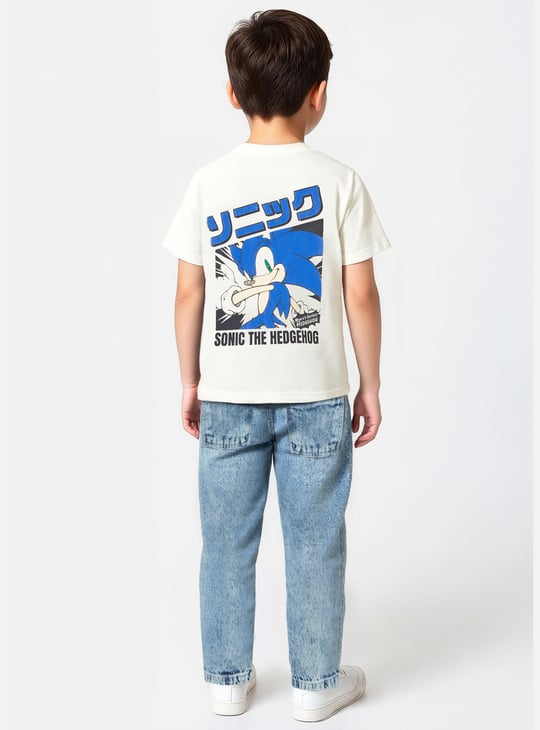 Boys Oversized Sonic The Hedgehog Print T-shirt