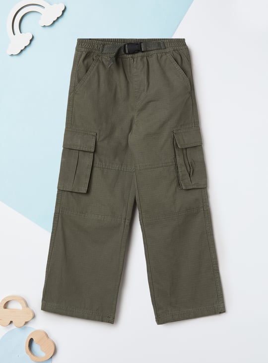 Boys Solid Cargo Trousers