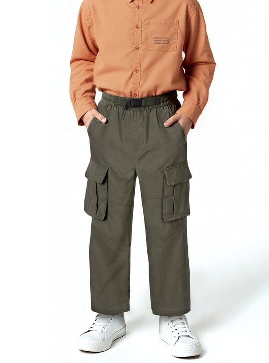 Boys Solid Cargo Trousers