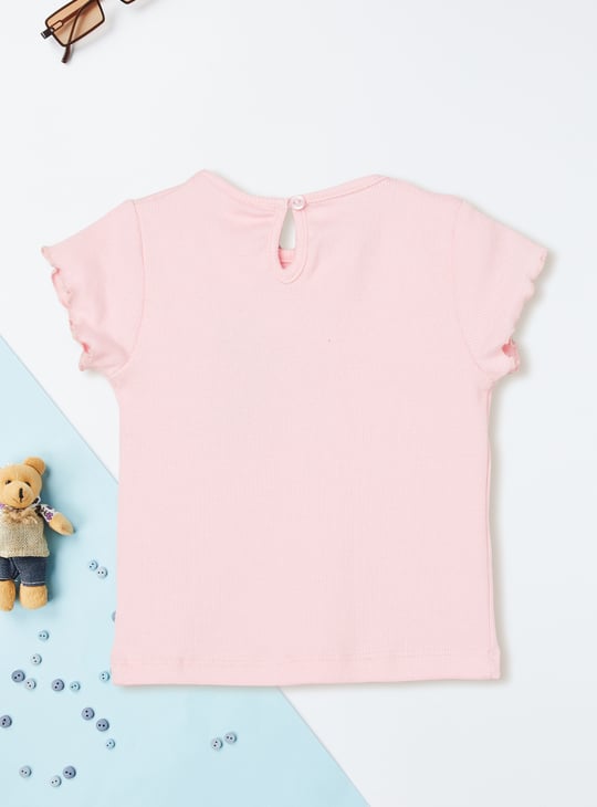 Girls Printed Pinafore Dress with T-shirt