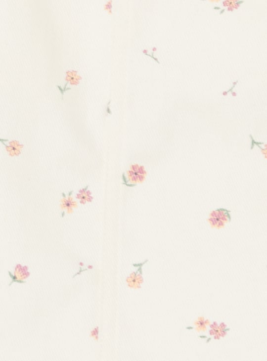 Girls Printed Pinafore Dress with T-shirt