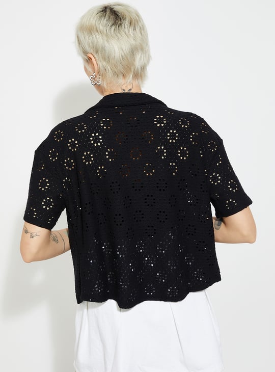 URB_N Women Schiffli Boxy Fit Shirt