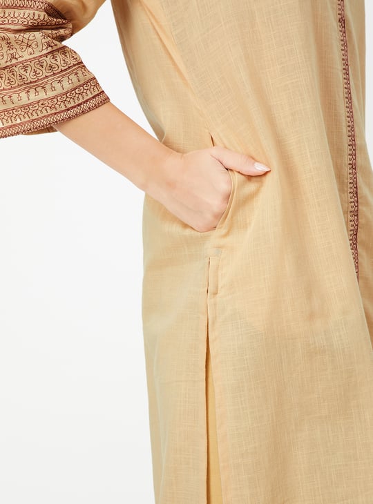 Women Embroidered Straight Kurta