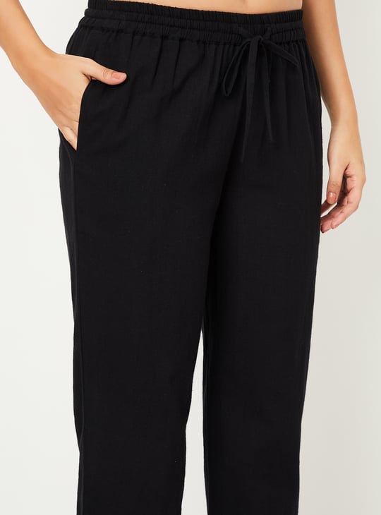 Women Shiffili Embroidered Hem Straight Pants