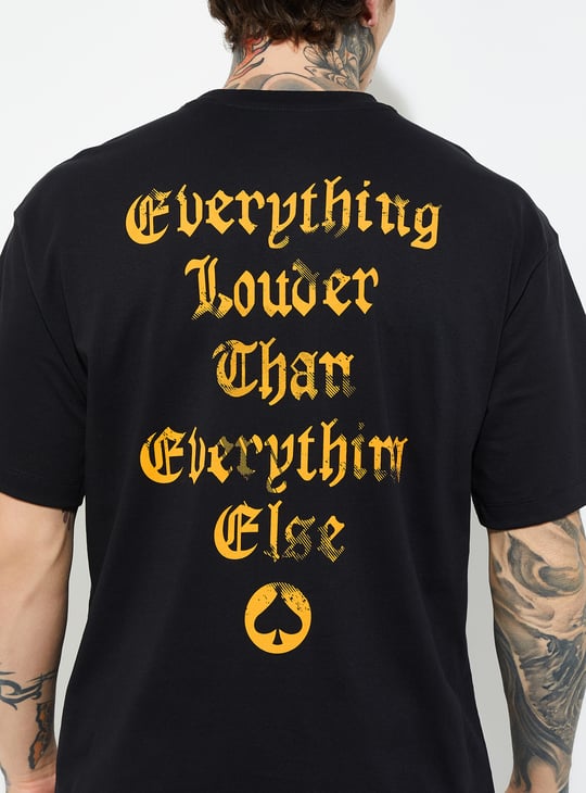 URB_N Men Motohead Printed Oversized Fit T-shirt