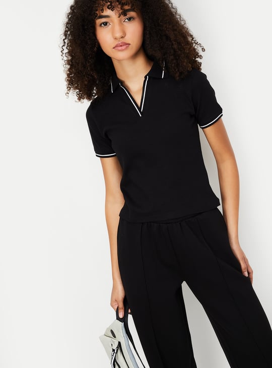 Women Solid Sports Polo T-shirt