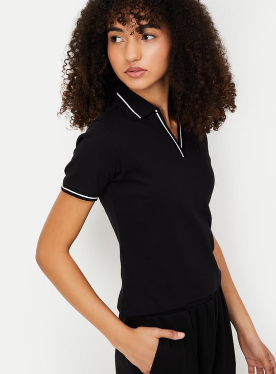 Women Solid Sports Polo T-shirt