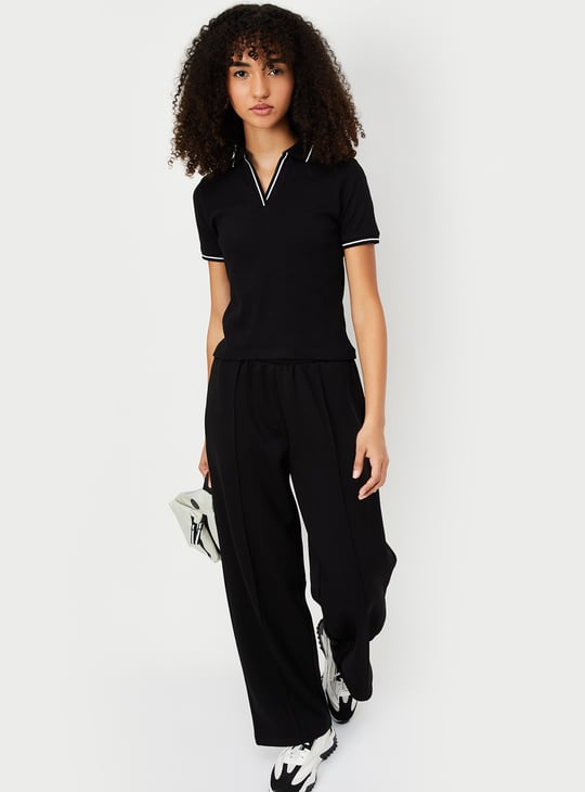 Women Solid Sports Polo T-shirt