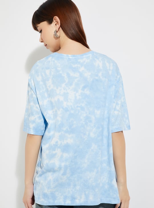 URB_N Women Lilo & Stitch Print Oversized T-shirt